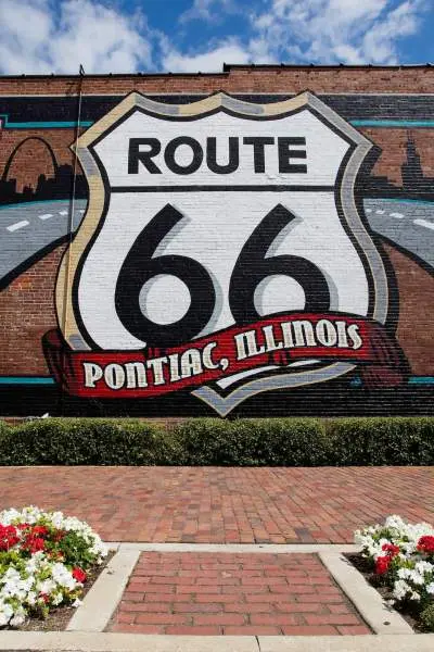A Route 66 Mural in Pontiac
